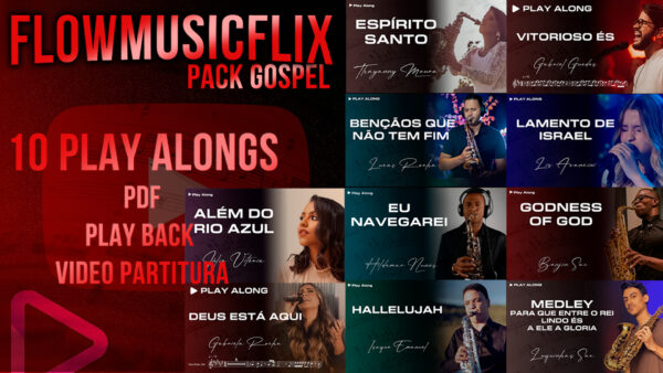 Pack 10 Play Alongs Gospel + playback + partitura + Video partitura Sax Alto Eb
