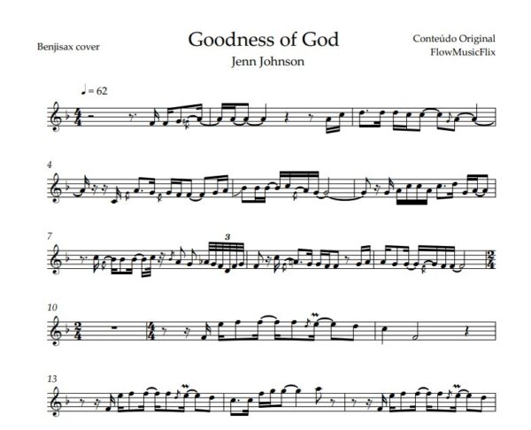 KIT Play Along + playback + partitura Godness of god Jenn Johnson Sax Alto Eb - Image 2