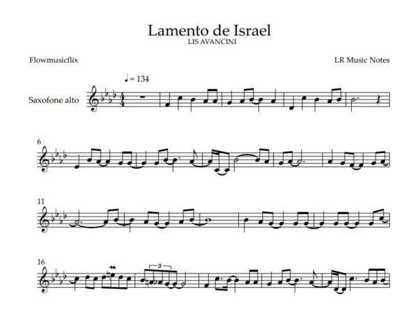 KIT Play Along + playback + partitura Lamento de israel Lis Avancini Sax Alto - Image 2