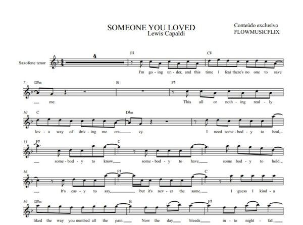 KIT Play Along + playback + partitura Someone you loved Lewis Capaldi Sax Tenor Sax Soprano Bb - Image 2