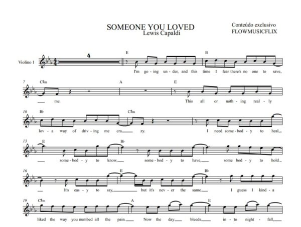 KIT Play Along + playback + partitura Someone you loved Lewis Capaldi Violino flauta C - Image 2
