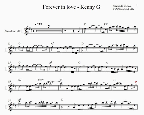KIT Play Along + playback + partitura FOREVER IN LOVE Sax Alto Eb + Partitura + video partitura - Image 2